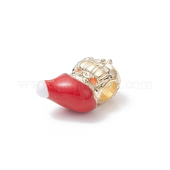 Thème de noël alliage émail perles européennes&nbsp;MPDL-Q213-07G