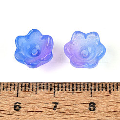 Прозрачные двухцветные колпачки для стеклянных бусин&nbsp;A-GLAA-Q089-002B-003