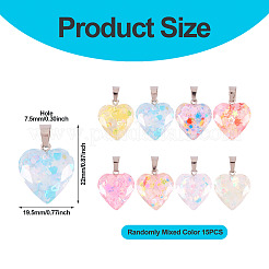 15 шт. подвески из светящейся смоляной пайетки&nbsp;RESI-TA0004-20C