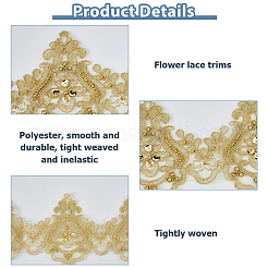 Nastro di perline rotonde/paillettes in poliestere da 5 iarda con perle di plastica&nbsp;OCOR-HS0001-20C