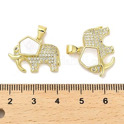 Pendenti in zirconi cubici trasparenti in micro pavè di ottone&nbsp;KK-K365-12B-G