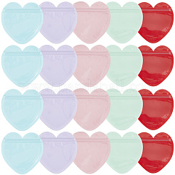 100 шт. 5-х цветный пакет с застежкой-молнией в форме сердца для украшений FIND-SP0003-87