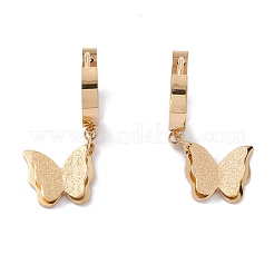 Серьги-кольца из текстурированной нержавеющей стали 304 с ионным покрытием (IP)&nbsp;EJEW-P191-29