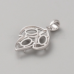 925 castone cabochon pendente in argento sterling placcato rodio&nbsp;LS-STER-WH0017-17P