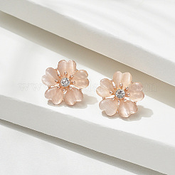 Ожерелья и серьги-гвоздики из цветочного сплава с подвеской «кошачий глаз» FS-WG11189-01