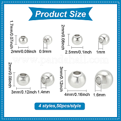 200шт 4 стиля латунные бусины KK-BC0013-83