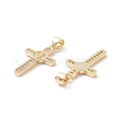 Латунные микропаве прозрачные подвески с фианитом ZIRC-A011-32G