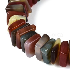 Bracelets extensibles carrés en perles heishi d'agate naturelle (teinte et chauffée) pour hommes&nbsp;BJEW-Q101-04