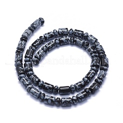 Chapelets de perles de flocon de neige en obsidienne naturelle&nbsp;G-K293-G02-B