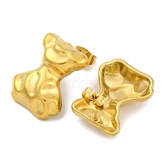 Boucles d'oreilles à tige en acier inoxydable 304 avec placage ionique (IP) en forme de nœud papillon&nbsp;EJEW-H013-30G