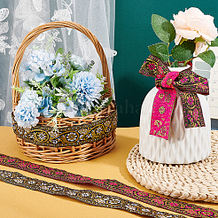 14 м 2 цвета полиэстеровые ленты с вышивкой в этническом стиле SRIB-GA0001-03