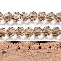 クリアガラスビーズ連売り  模倣オーストリアクリスタル  多面カット  ラウンド  モカシン  10mm  穴：1mm  約72個/連  25~27インチ&nbsp;X-GLAA-G013-10mm-90
