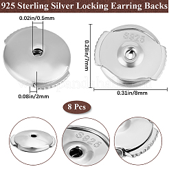 4 пара 925 серебряных гайки для ушей STER-BBC0007-57P