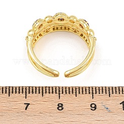 Манжеты из латуни с микро паве кубический цирконий для женщин&nbsp;RJEW-Z113-47G