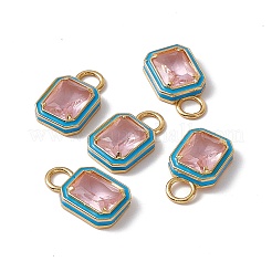 Rechteckige Anhänger aus rosa Glas&nbsp;KK-I696-10G-02