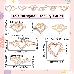 40 шт. 10 стиля сплава кристаллов стразы соединительные подвески&nbsp;ALRI-SC0001-31