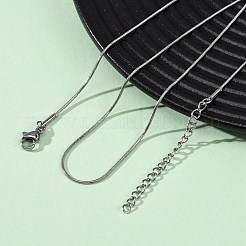 Ожерелья из круглой цепочки-змейки из нержавеющей стали 304 толщиной 1 мм NJEW-T016-27P
