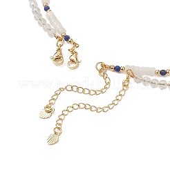Colliers de jade blanc naturel et de perles de cristal&nbsp;NJEW-JN04137