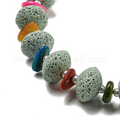 Окрашенная лавовая скала с ракушками NJEW-Z031-01E