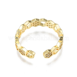 Прозрачное кубическое кольцо из циркония с шестигранной оберткой RJEW-N030-20