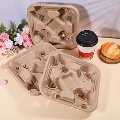 30 Stück Einweg-Kaffeetassentablett aus biologisch abbaubarem Zellstoff&nbsp;AJEW-BC0009-87C