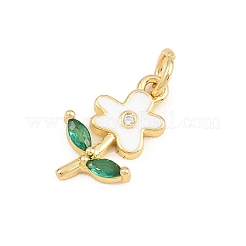 Pendentifs en laiton avec zircon cubique micro pavé&nbsp;KK-E798-02C-G