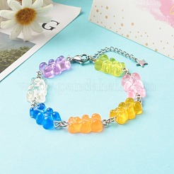 Браслеты из смолы в виде медведя BJEW-JB06483