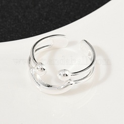 925 регулируемое кольцо-манжета из стерлингового серебра для женщин RJEW-G351-02S