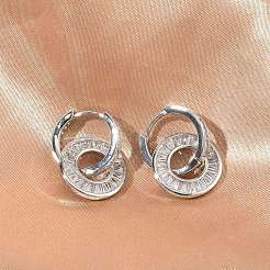Messing Micro Pave klare Zirkonia Creolen&nbsp;EJEW-C181-09P