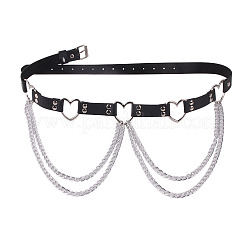 Chaîne gourmette en alliage en forme de cœur avec pompon en similicuir&nbsp;FS-WGCEF59-01