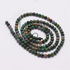Chapelets de perles en jade africaine naturelle&nbsp;G-N0190-04-3mm