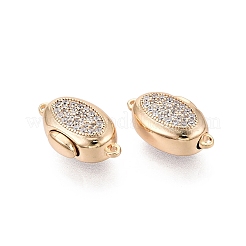 Chiusure a scatola con micro pavé di zirconi chiari in ottone&nbsp;KK-Q074-06G
