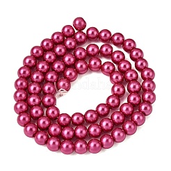 Круглые бусины из экологически чистого окрашенного стекла с жемчугом&nbsp;HY-A008-6mm-RB058