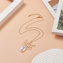 Колье с подвеской в форме капли NJEW-JN04231