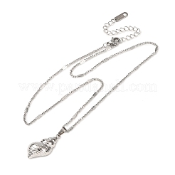 Halsketten mit Anhänger in Muschelform aus Edelstahl 304 für Damen&nbsp;NJEW-F373-01P