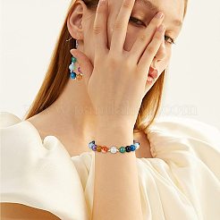 90 шт. 9-х цветные натуральные круглые бусины из агата G-NB0002-79