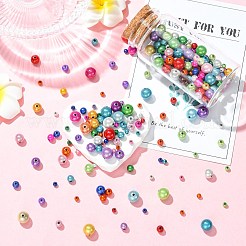 350 шт. 4 стиля лазерных непрозрачных акриловых бусин&nbsp;OACR-CJ0002-22