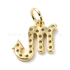 Breloques en laiton avec zircone cubique de micro pave&nbsp;ZIRC-F131-16G-02