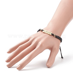 Браслет из прозрачного кубического циркония со словом «любовь» на День святого Валентина BJEW-TA00193