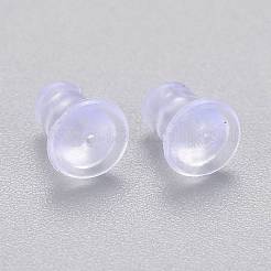1200個6スタイルのプラスチックとシリコンのイヤーナット  ピアスバックキャッチ  混合形状  ホワイト  200個/スタイル&nbsp;KY-LS0001-02