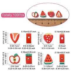 100шт 4 стиля ручной работы бусины из полимерной глины&nbsp;CLAY-YW0002-38