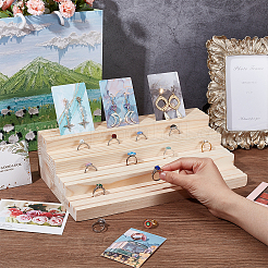 Présentoirs à bijoux en bois à 4 niveau&nbsp;ODIS-WH0017-070
