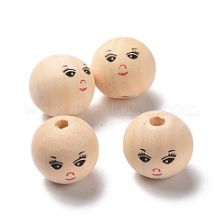 Набивные деревянные европейские бусины WOOD-C001-03B-03