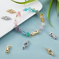 8 комплект 2-х стилевых латунных раскладывающихся застежек KK-FH0002-20