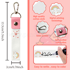 Брелок для ключей из искусственной кожи и хлопка с именным маркером AJEW-WH0514-011