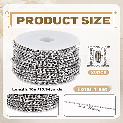 DIY 201 Edelstahl Kugelketten Armband & Halsketten Herstellungssets&nbsp;DIY-LP0004-60