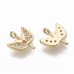 Латунные микропаве прозрачные кубические циркониевые подвески&nbsp;ZIRC-T011-27G-NF