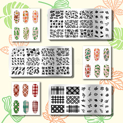 Plantillas de arte de uñas diy de acero inoxidable&nbsp;MRMJ-WH0092-005