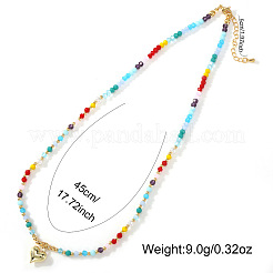 Пляжные красочные подвески в виде сердечек из стеклянных бусин и сплава для женщин.&nbsp;NM2683