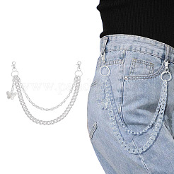 Акриловые бабочки многослойные цепочные ремни для джинсовых брюк&nbsp;HJEW-TAC0112